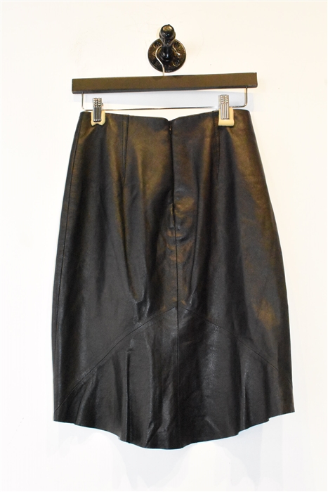 Black Leather L'Agence Pencil Skirt, size 4
