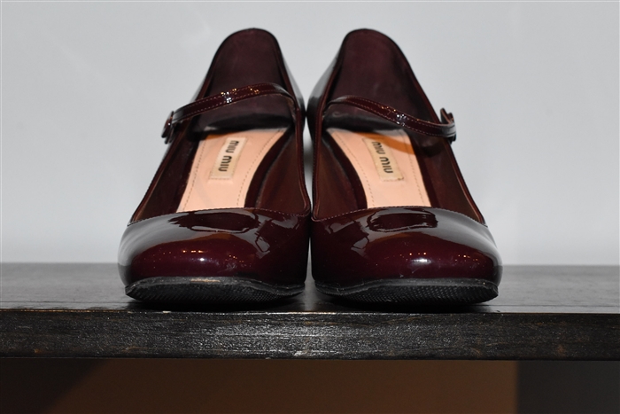 Burgundy Miu Miu Mary Janes, size 7.5