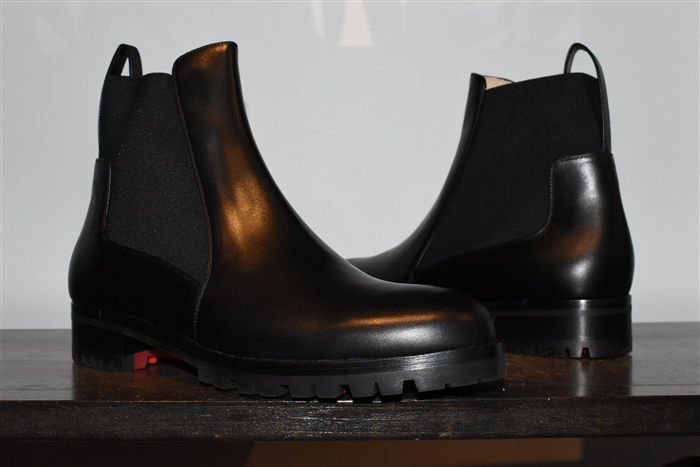 Black Leather Christian Louboutin Chelsea Boots, size 9.5