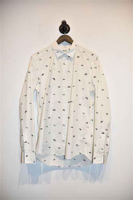 Bright White Kenzo Button Shirt, size M