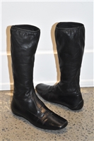 Black Leather Miu Miu Tall Boots, size 7.5