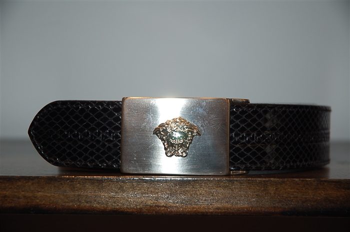 Black Leather Gianni Versace - Vintage Belt, size M