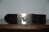 Black Leather Gianni Versace - Vintage Belt, size M