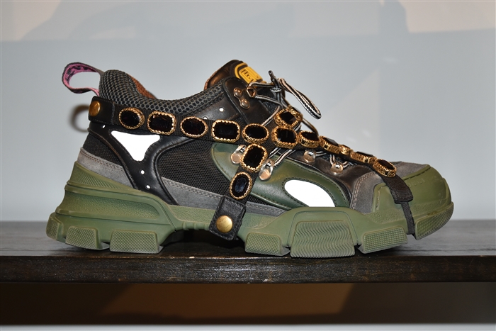 Military Green Gucci Sneaker, size 11