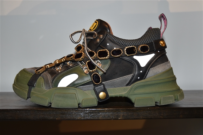 Military Green Gucci Sneaker, size 11