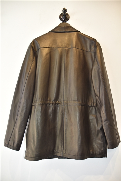 Dark Bronze Pal Zileri Leather Jacket, size L