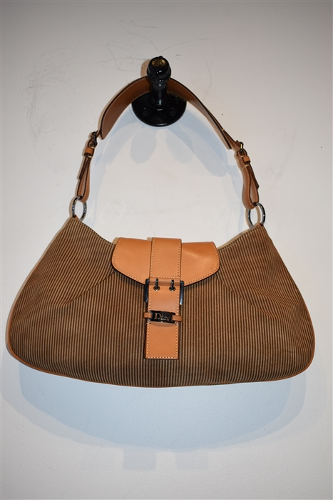 Striped Dior Shoulder Bag, size S