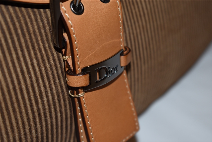 Striped Dior Shoulder Bag, size S