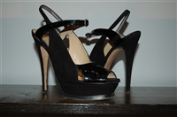 Basic Black Saint Laurent Peep-Toe, size 9