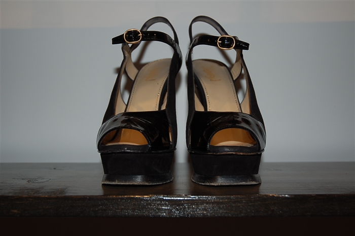 Basic Black Saint Laurent Peep-Toe, size 9