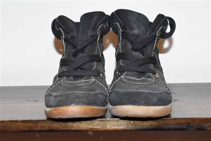 Black Suede Isabel Marant Sneaker Wedge, size 8