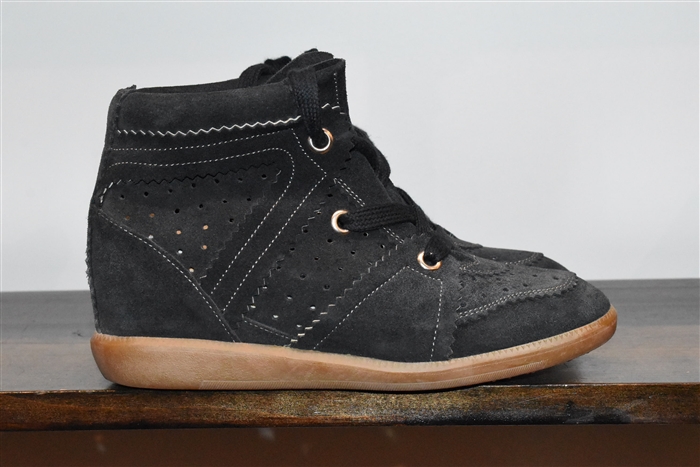 Black Suede Isabel Marant Sneaker Wedge, size 8