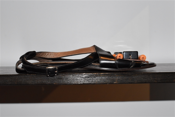 Black Leather Marni Sandal, size 10
