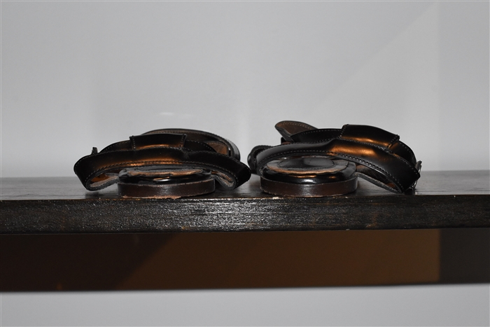 Black Leather Marni Sandal, size 10