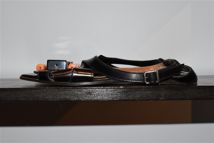 Black Leather Marni Sandal, size 10