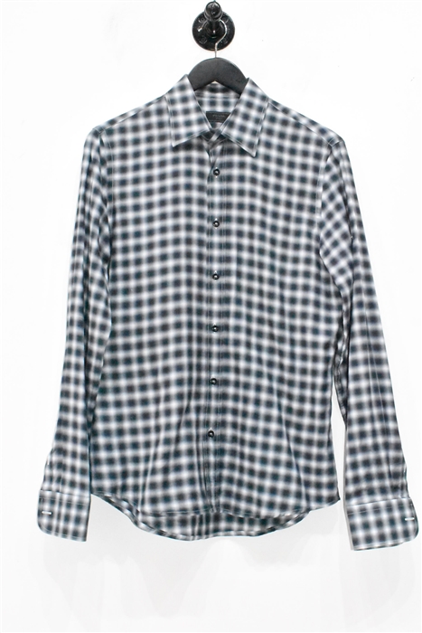 Black Check Prada Button Shirt, size M