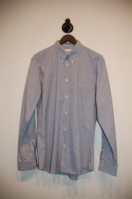 Blue Stripe Alexander McQueen Button Shirt, size L