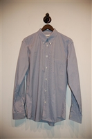 Blue Stripe Alexander McQueen Button Shirt, size L