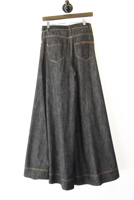 Black Denim Brunello Cucinelli Wide-Leg Flare, size 25