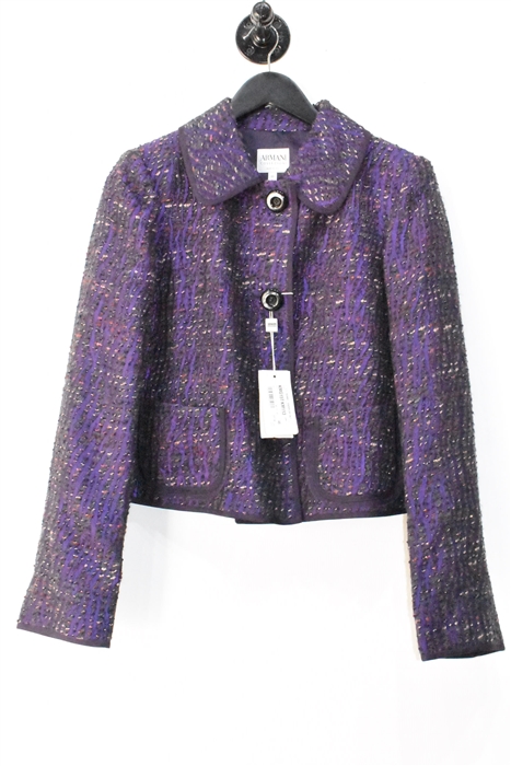 Purple Tweed Armani Collezioni Jacket, size 10