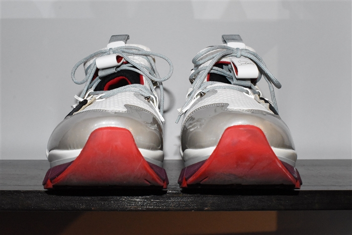 White & Gray Christian Louboutin Sneaker, size 11.5