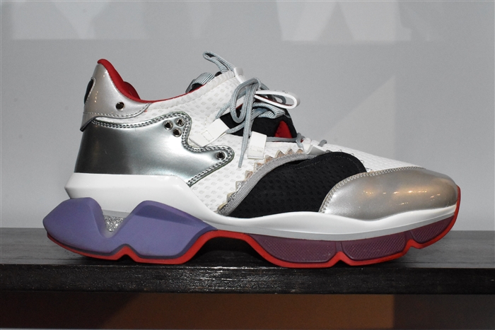 White & Gray Christian Louboutin Sneaker, size 11.5