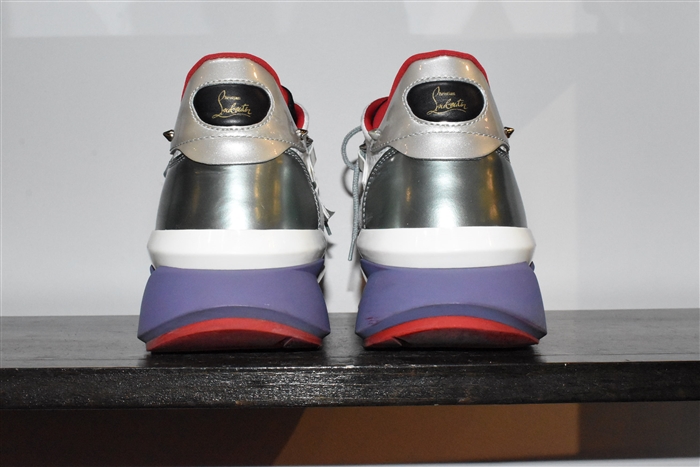 White & Gray Christian Louboutin Sneaker, size 11.5