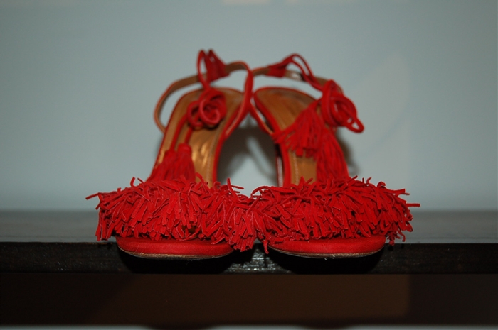 Lipstick Red Aquazzura Sandal, size 7.5