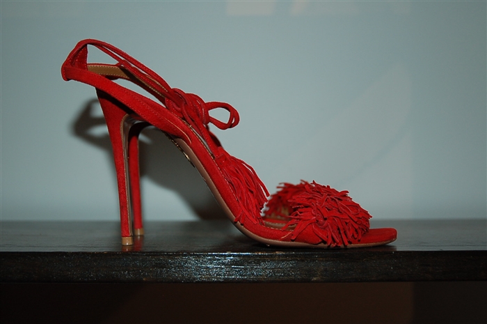Lipstick Red Aquazzura Sandal, size 7.5