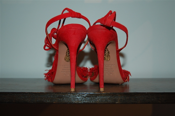 Lipstick Red Aquazzura Sandal, size 7.5