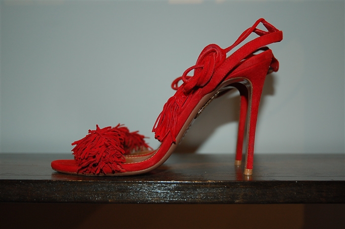 Lipstick Red Aquazzura Sandal, size 7.5
