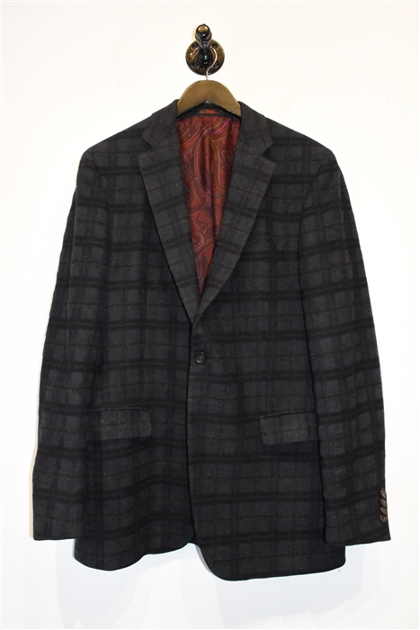 Navy Check Etro Sport Coat, size 44