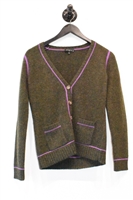 Olive Etro Cashmere Cardigan, size 8
