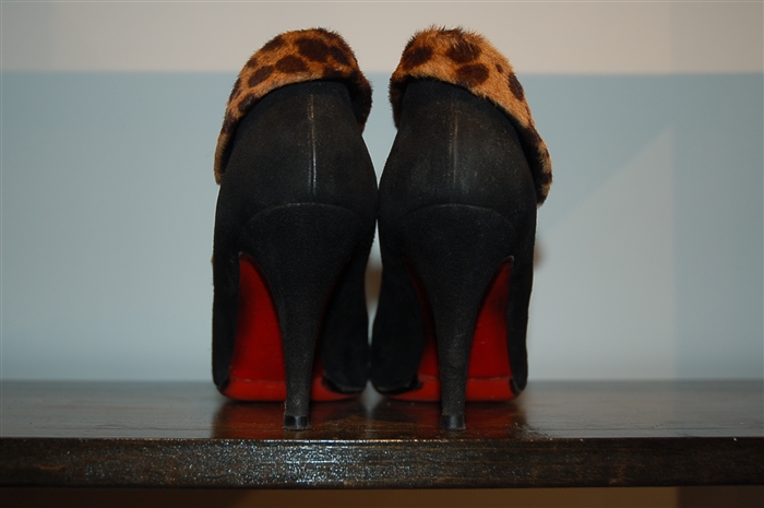Black Suede Christian Louboutin Booties, size 8.5