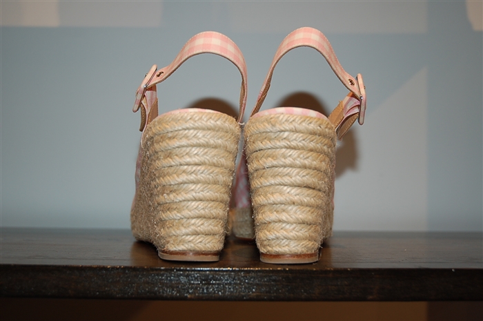 Pink Gingham Christian Louboutin Wedge, size 10