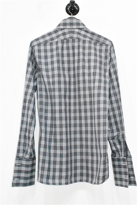 Black Check Tom Ford Button Shirt, size M