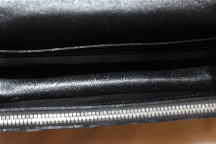 Black Leather Saint Laurent Wallet on Chain, size S