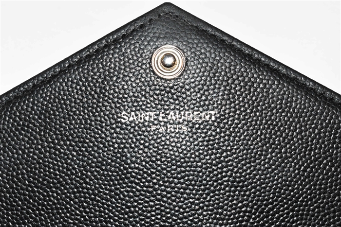 Black Leather Saint Laurent Wallet on Chain, size S