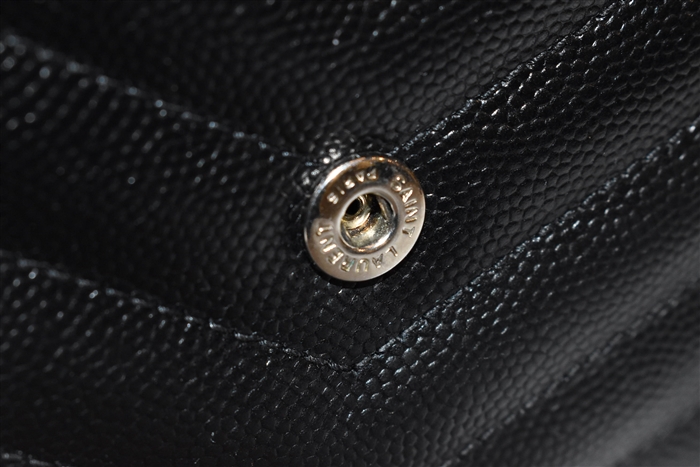 Black Leather Saint Laurent Wallet on Chain, size S