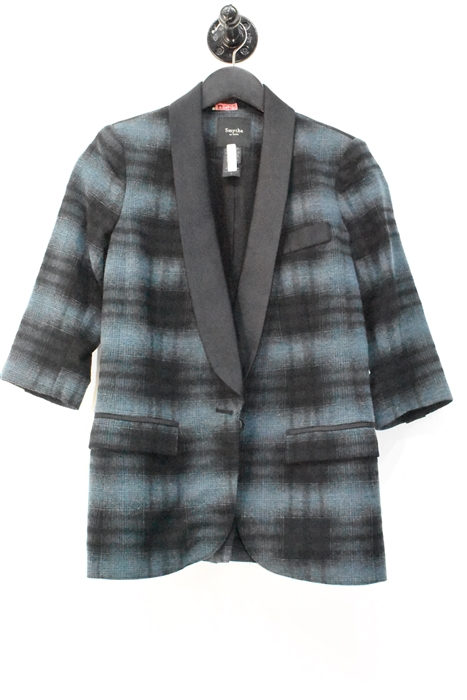 Blue Plaid Smythe Blazer, size 2