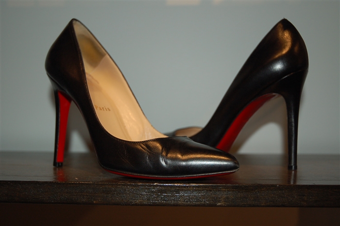 Black Leather Christian Louboutin Pumps, size 7.5
