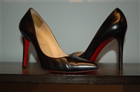 Black Leather Christian Louboutin Pumps, size 7.5