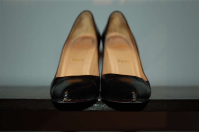 Black Leather Christian Louboutin Pumps, size 7.5