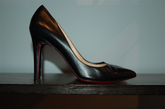 Black Leather Christian Louboutin Pumps, size 7.5
