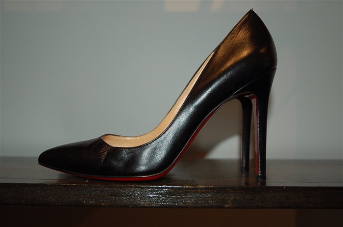 Black Leather Christian Louboutin Pumps, size 7.5