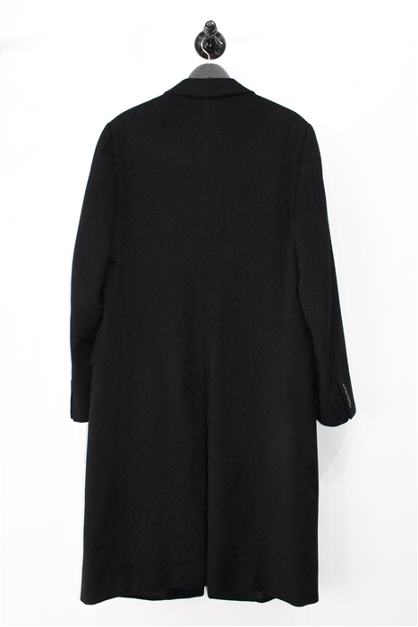 Basic Black Ermenegildo Zegna Cashmere Coat, size XL