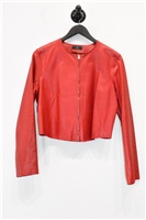 Lipstick Red Suzi Roher Leather Jacket, size S