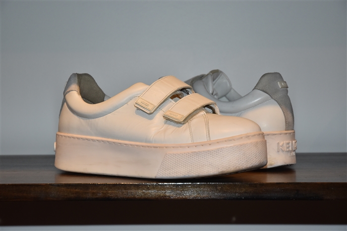 White Leather Kenzo Sneaker, size 7.5