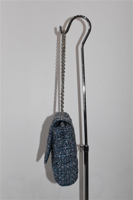 Blue Tweed Maje Shoulder Bag, size M