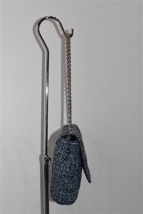 Blue Tweed Maje Shoulder Bag, size M